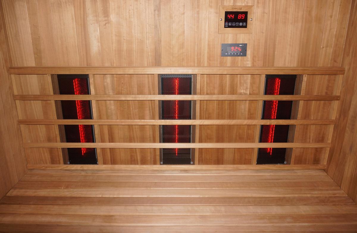 Sauna- und Infrarotkabine Kotka Naturfarben B: 150 cm - Naturfarben, KONVENTIONELL, Holz (200/150/190cm) - Sanotechnik