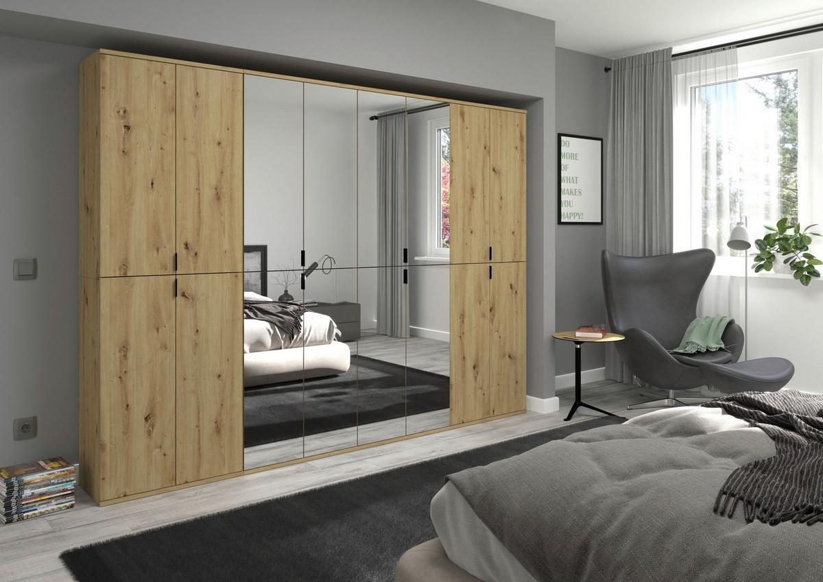 Garderobenschrank Projekt X Eiche Artisan B: 244 cm - KONVENTIONELL, Glas/Holzwerkstoff (244/193/34cm) - MID.YOU
