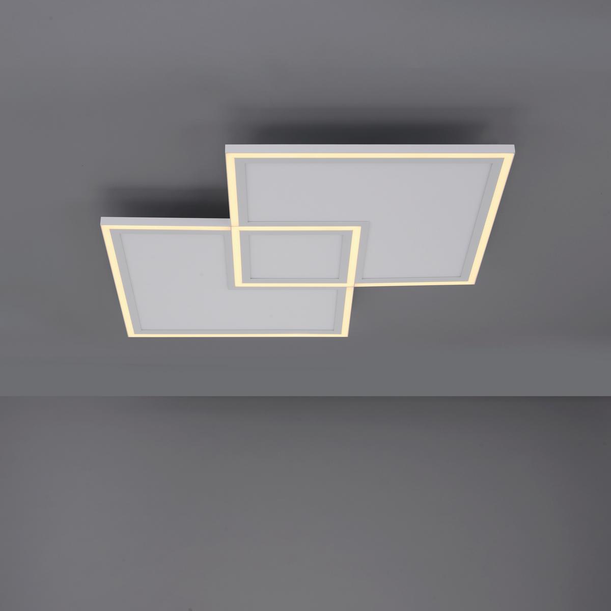 Led-deckenleuchte Edging L: 67,7 Cm Dimmbar Mit Schalter - Weiß, Design, Kunststoff/Metall (67,7/67,7/5,8cm)