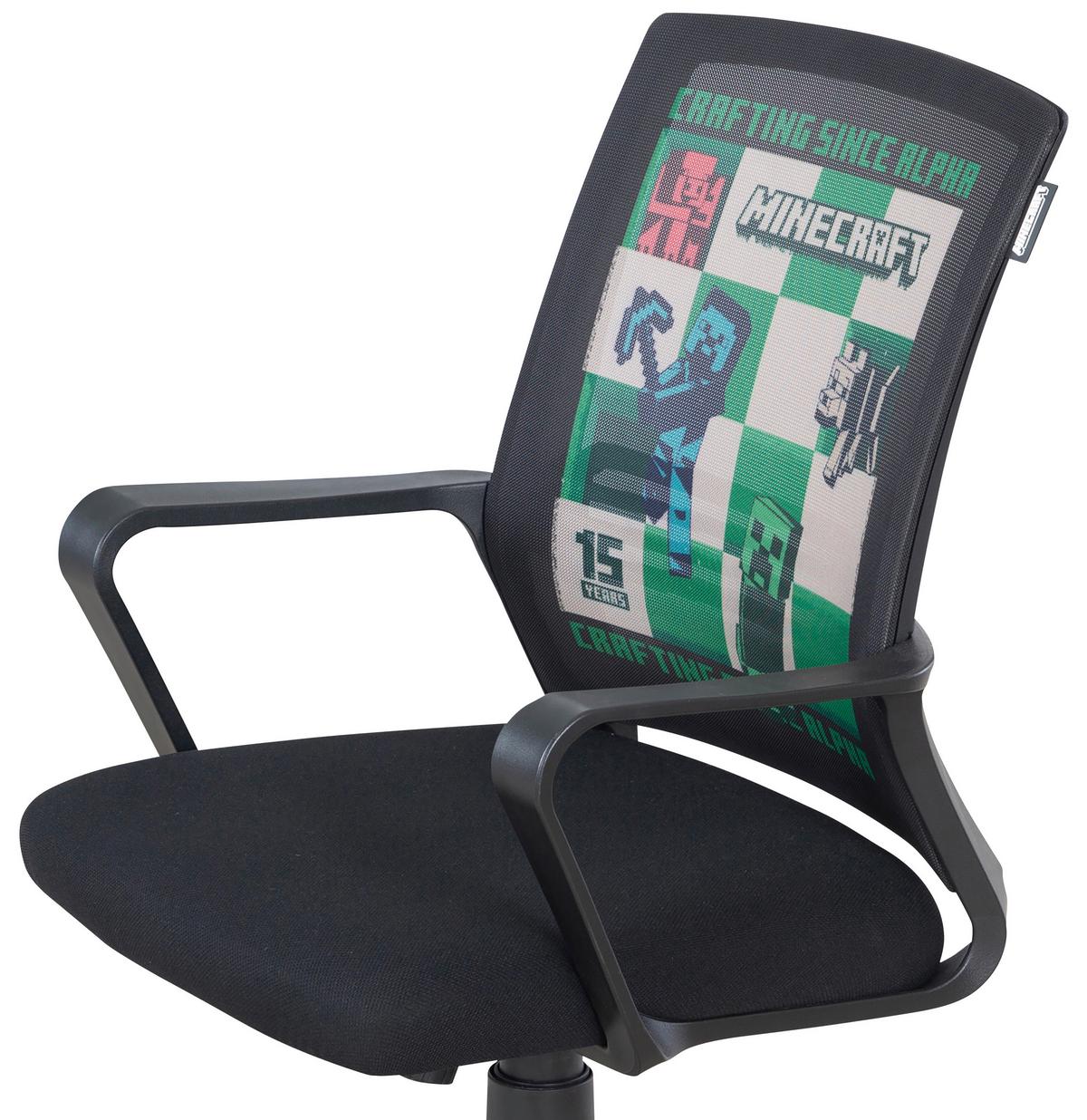 Drehstuhl Minecraft - Schwarz, MODERN, Kunststoff/Textil (63/92/111,5/60cm) - Minecraft