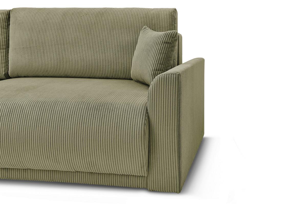 Rohová sedačka KIM L160, oboustr.,olivově zel.manšestr - černá/olivově zelená, Moderní, dřevo/textil (233/160cm)