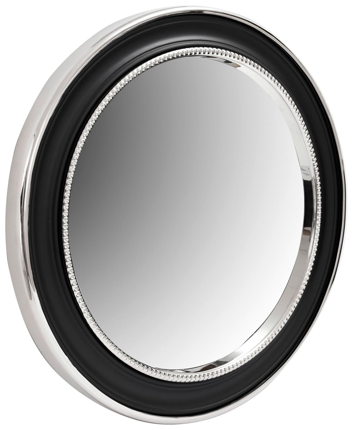 Wandspiegel Eleganca Rund 58 Cm Schwarz/silberfarben - Silberfarben/Schwarz, LIFESTYLE, Glas/Metall (58/58/3cm) - Kayoom