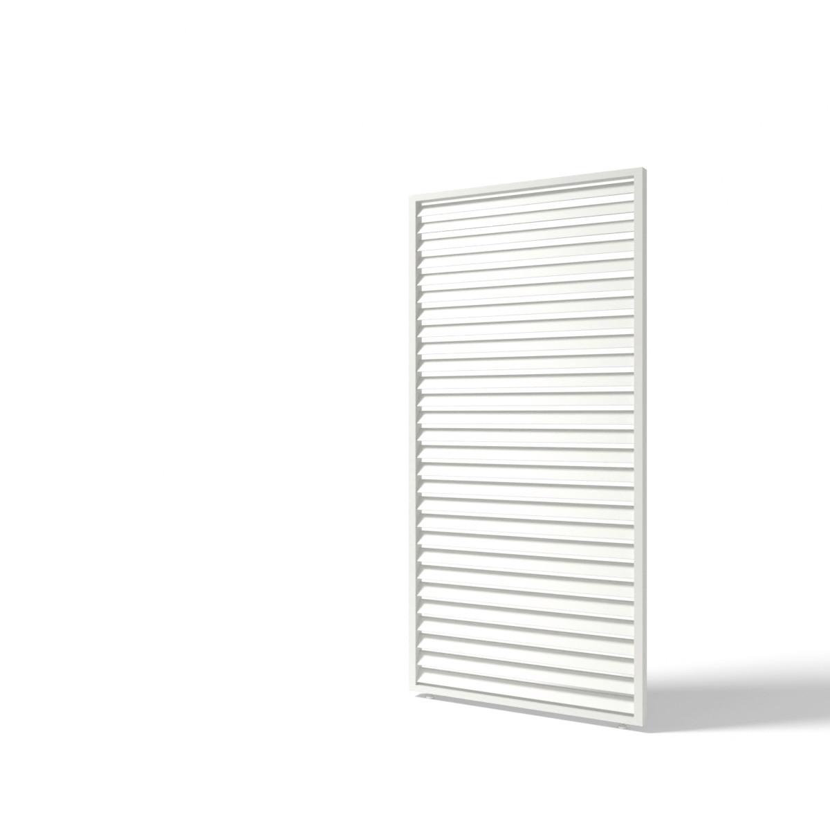 PergoLine Horizontale Lamellen wand, 123x233 cm, weiß - Weiß Hochglanz, Basics, Metall (123,5/233,5/6,5cm) - Gardenson