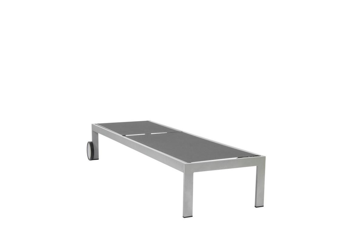 Sonnenliege Rimini Aluminium/ Synthetikfaser - Platinfarben/Graphitfarben, Basics, Textil/Metall (198/60/35cm) - Acamp