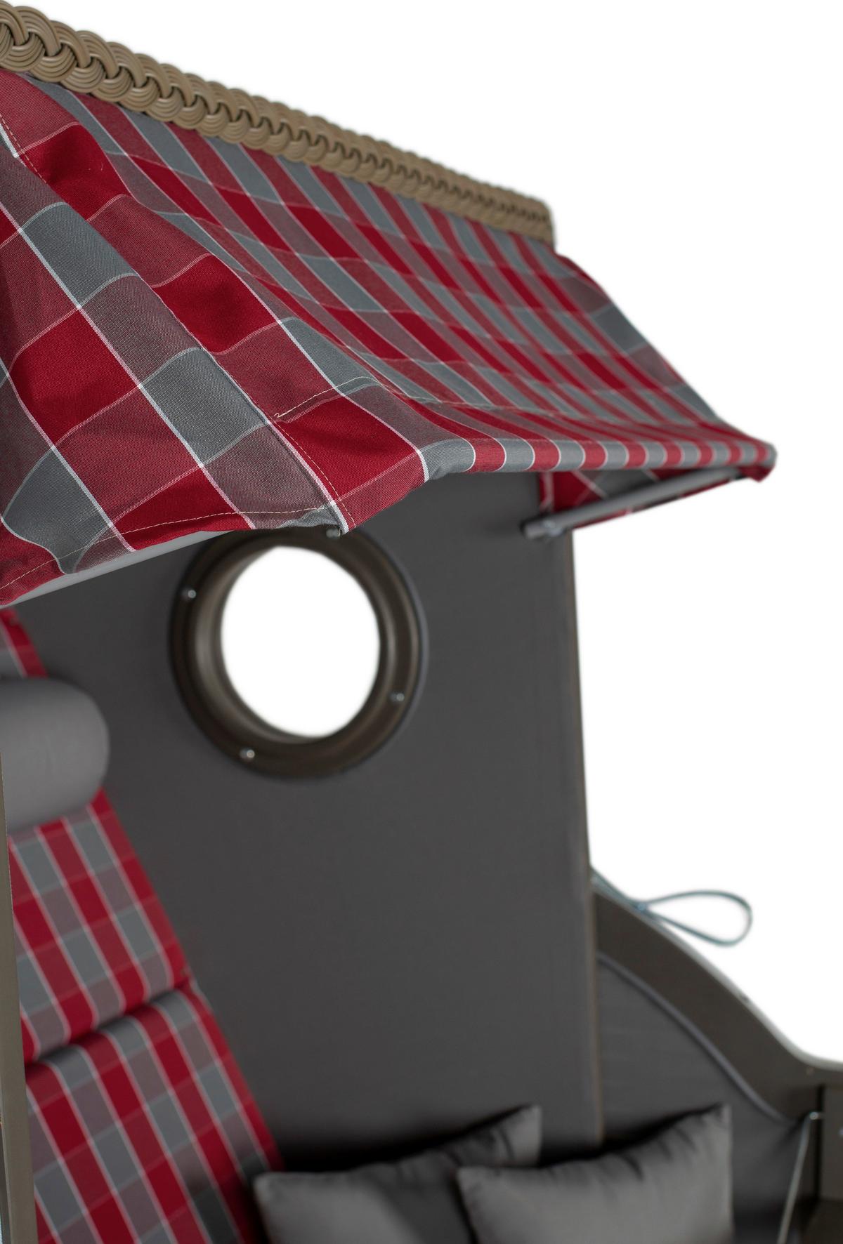 Strandkorb Twin View Grau - Grau, LIFESTYLE, Holz (120/160/80cm)