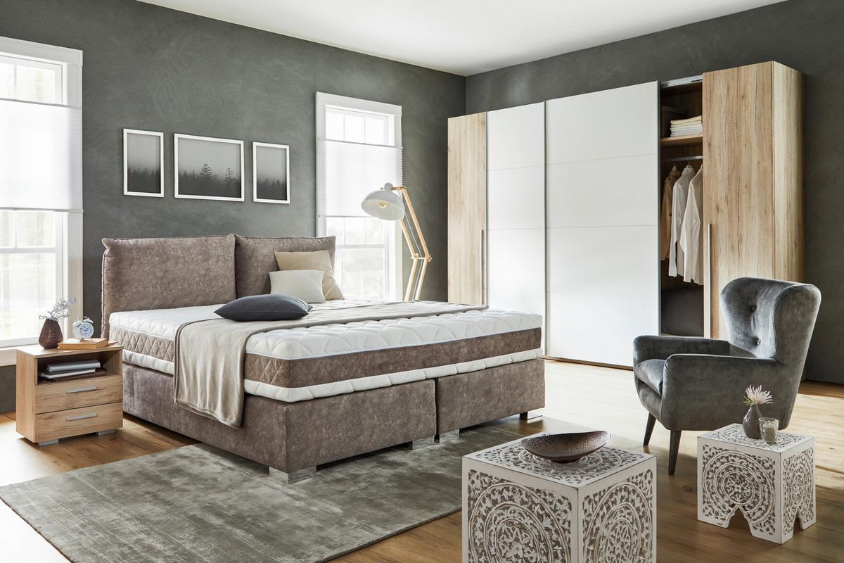 Skříň s posuvnými dveřmi JOKER,šířka 315cm - bílá/barvy dubu, Konvenční, dřevo/plast (315/225/61cm) - Based