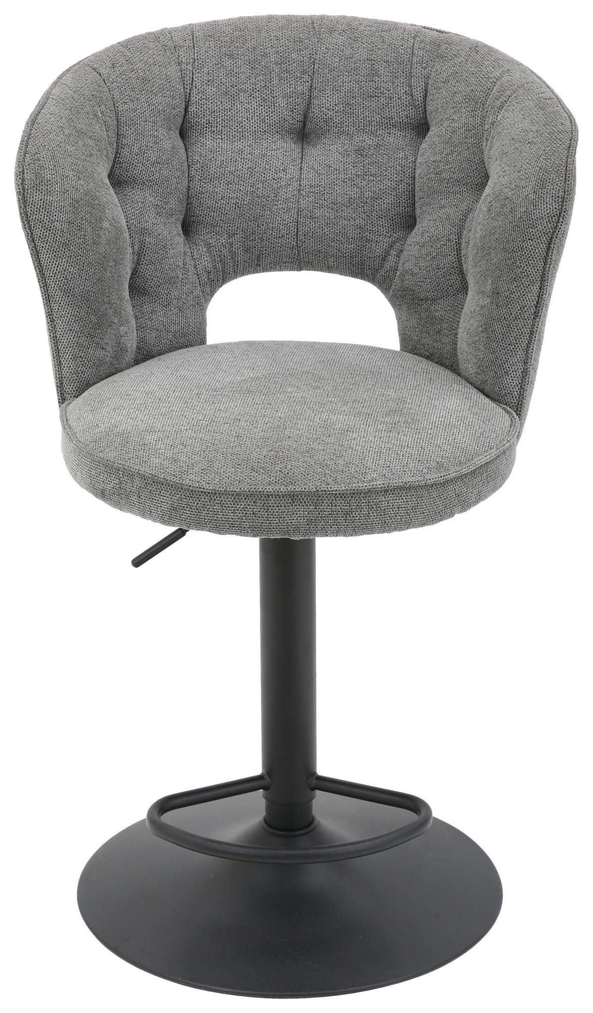 Barová židel MINA šedá - šedá/černá, Moderní, kov/textil (56/92-114/53cm) - Mömax
