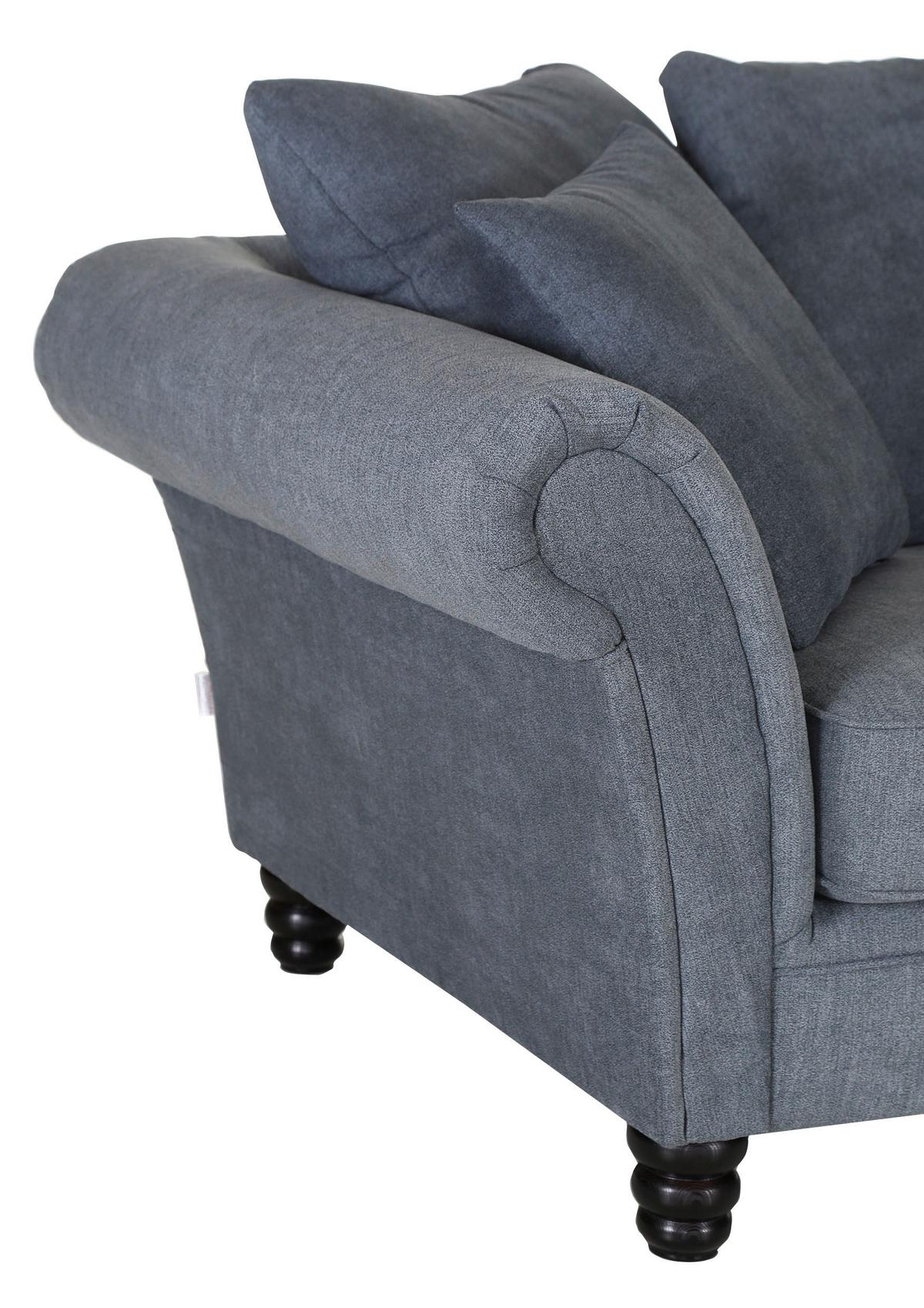 Bigsofa Lamour - Dunkelgrau/Dunkelbraun, KONVENTIONELL, Holz/Textil (270/80/110cm) - Livetastic