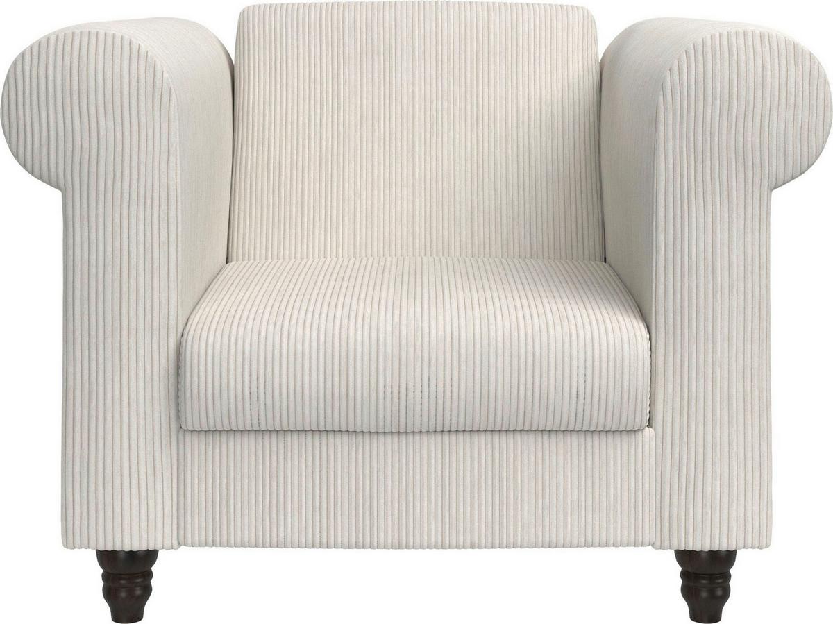 Sessel Firenze Creme, Relaxfunktion - Creme/Schwarz, Basics, Textil (111/83/87cm) - Livetastic