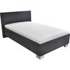 Polsterbett Bettkasten 140x200 Como Anthrazit - Chromfarben/Anthrazit, Holz/Textil (140/200cm)