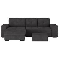 Eckschlafsofa Mattina Schwarz S: 156x268 Cm - Schwarz, MODERN, Textil (156/268cm) - MID.YOU