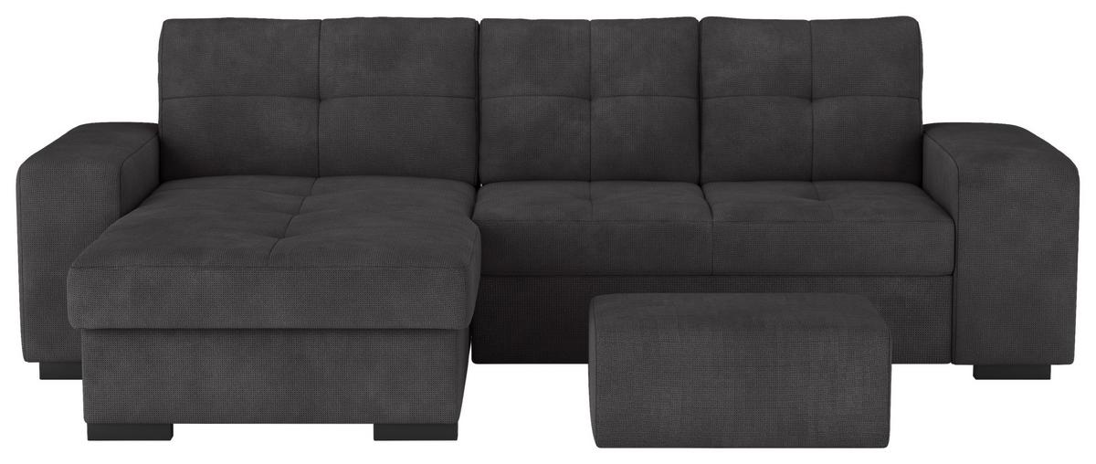Eckschlafsofa Mattina Schwarz S: 156x268 Cm - Schwarz, MODERN, Textil (156/268cm) - MID.YOU