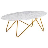 Konferenčný stolík biely - zlatá, Modern (120/60/40cm) - MID.YOU