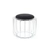 Beistelltisch/pouf 2 In 1 Comfortable Silber/schwarz - Silberfarben/Schwarz, Basics, Glas/Holzwerkstoff (50/50/45cm) - Kayoom