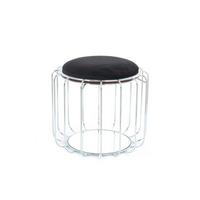 Beistelltisch/pouf 2 In 1 Comfortable Silber/schwarz - Silberfarben/Schwarz, Basics, Glas/Holzwerkstoff (50/50/45cm) - Kayoom