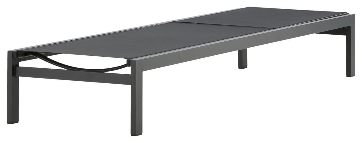 Sonnenliege Copacabana Aluminium - Schwarz, KONVENTIONELL, Metall (60/30/195cm) - Gardenson