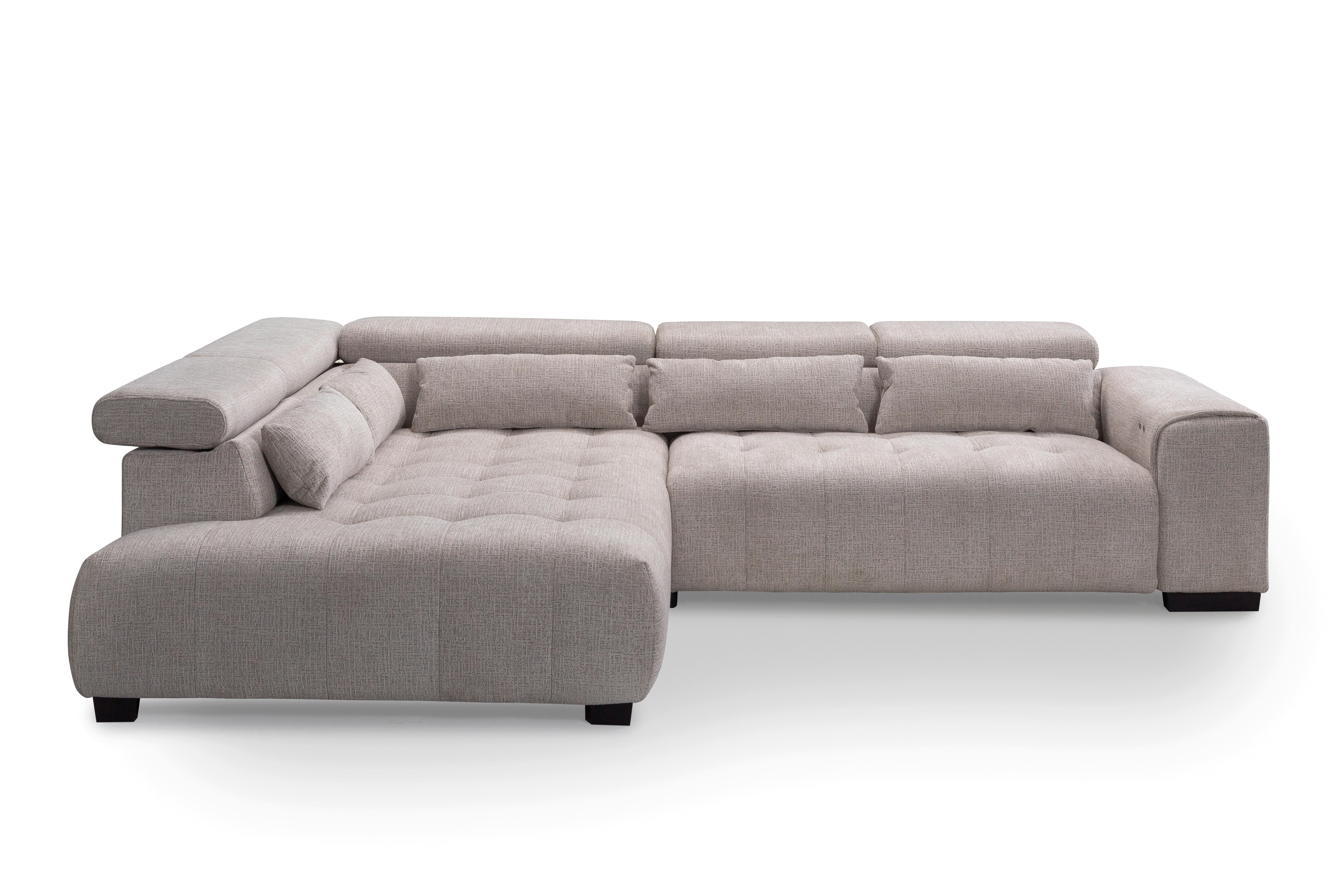 Ecksofa Matera Beige/Naturfarben S: 226x311cm - Beige/Schwarz, Trend, Holz/Holzwerkstoff (226/311cm)
