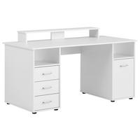 Schreibtisch B 67 Cm H 73,5 Cm Jonte, Weiß - Schwarz/Weiß, MODERN, Holzwerkstoff (150/70/70cm)