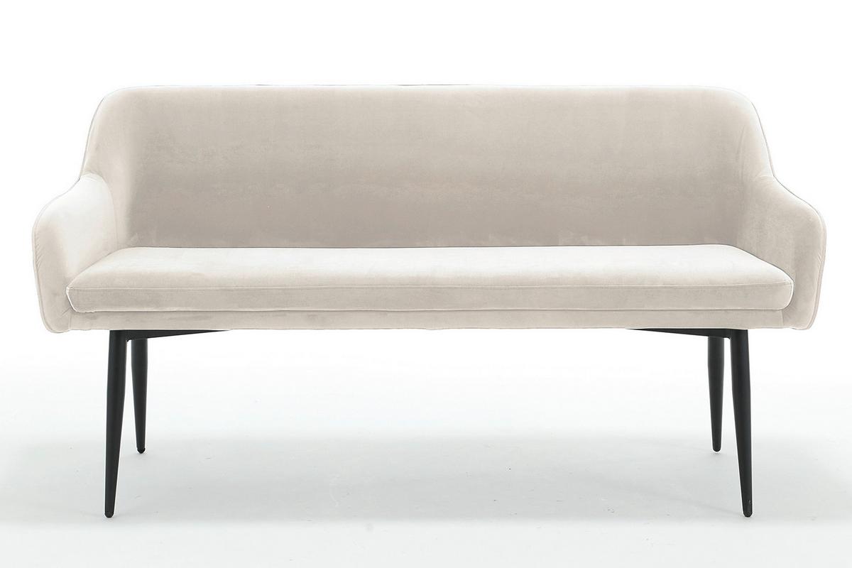 Tischgruppe Akazie Massiv/creme 6--Teilig. - Creme/Naturfarben, MODERN, Holz/Textil (240/110/76,5cm) - Livetastic