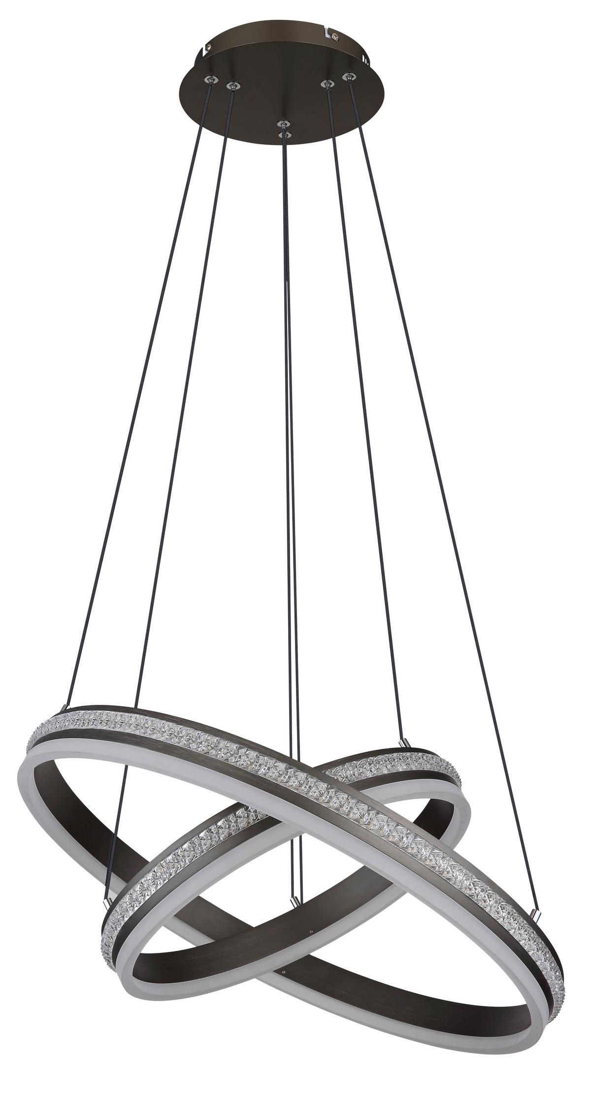 LED-Hängeleuchte 67314-60h - Klar/Titanfarben, Design, Kunststoff/Metall (60/120cm) - Globo