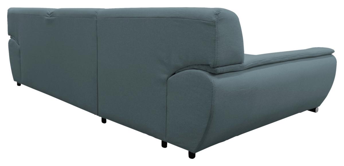 Veratti New Blau Inkl. Schlaffunktion Ottomane Links - Blau/Silberfarben, Design, Textil (167/281cm) - MID.YOU
