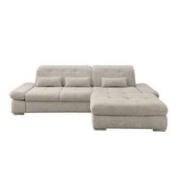 Ecksofa mit Liegefunktion Dalida Beige, S: 300x196 cm - Chromfarben/Beige, Design, Textil (300/196cm) - Livetastic