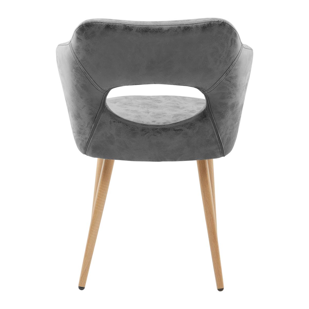 Jedálenská stolička LIZ - farba duba/svetlosivá, Modern, kov/textil (58/82/58cm) - Modern Living