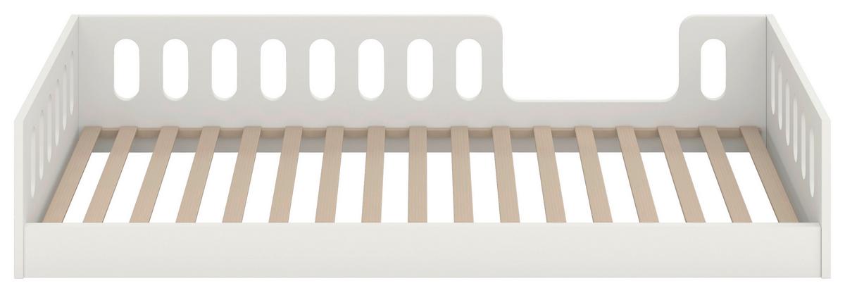 Kinder-/Juniorbett Timon Weiß B: 80cm - Birkefarben/Weiß, MODERN, Holz/Holzwerkstoff (80/180cm) - MID.YOU