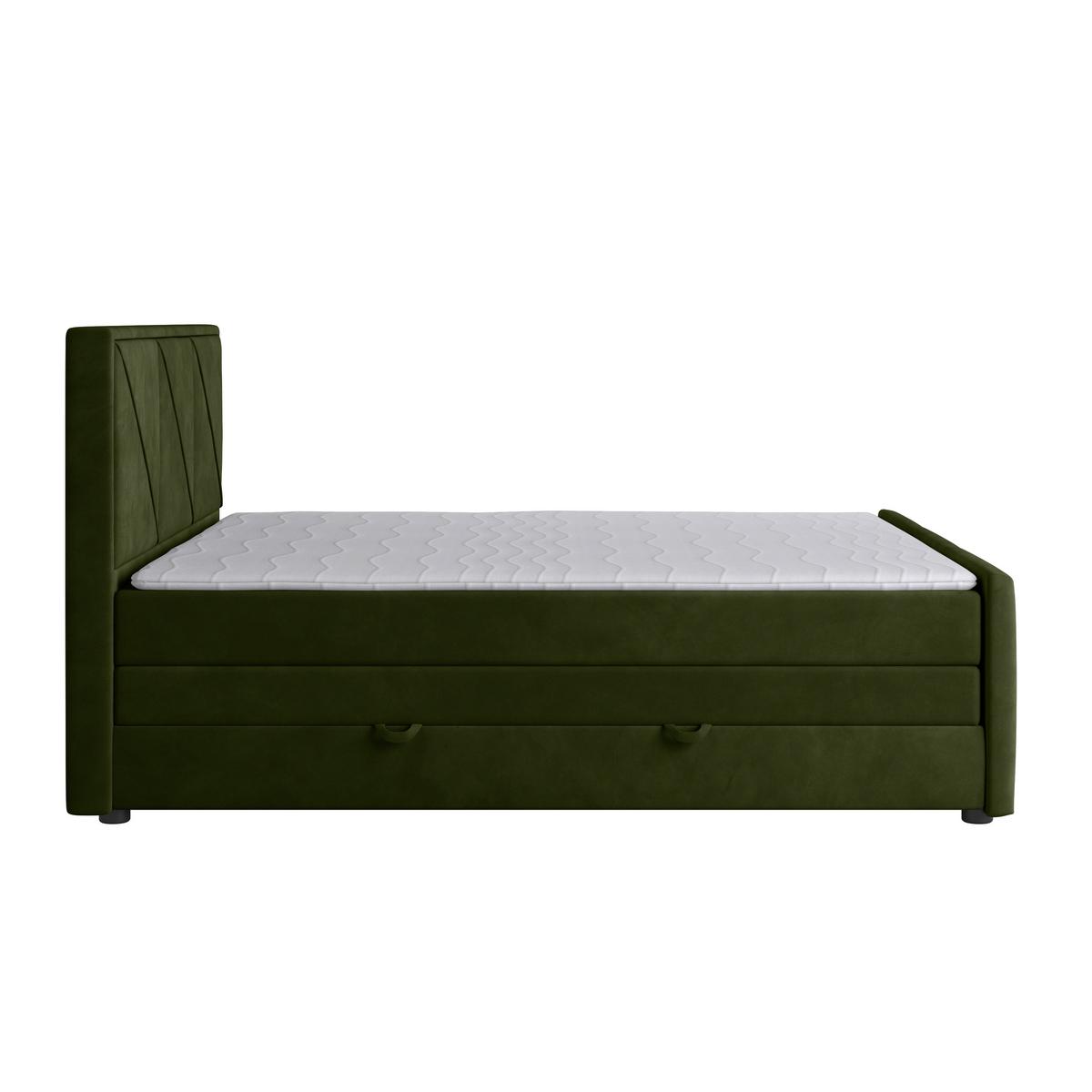 Boxspringbett mit Bettkasten 180x200 cm Bologna Grün - Schwarz/Grün, MODERN, Holz/Kunststoff (180/200cm) - MID.YOU