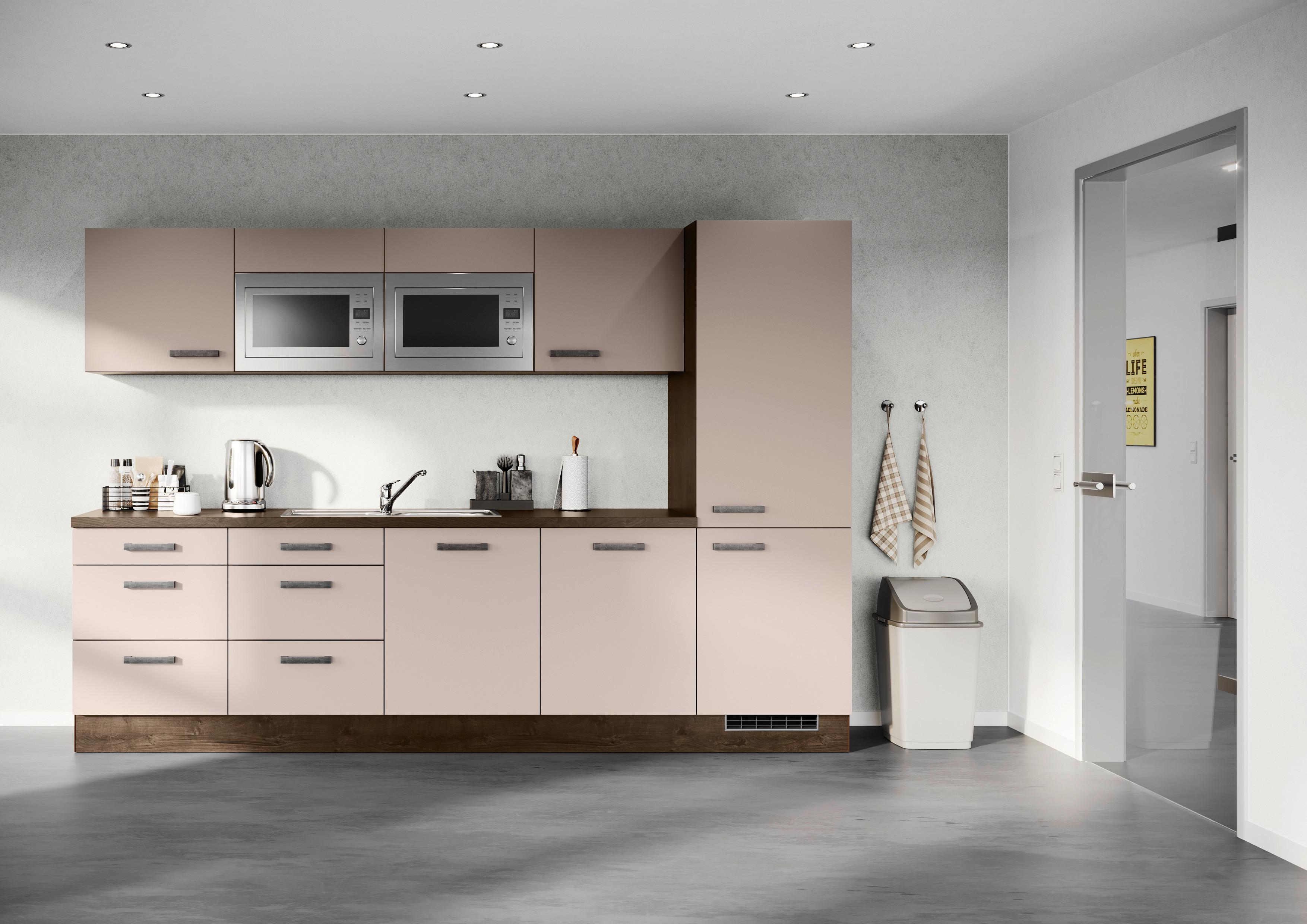 Küchenleerblock Ip1200 - Eiche dunkel/Cappuccino, Design, Holzwerkstoff (300cm) - Impuls