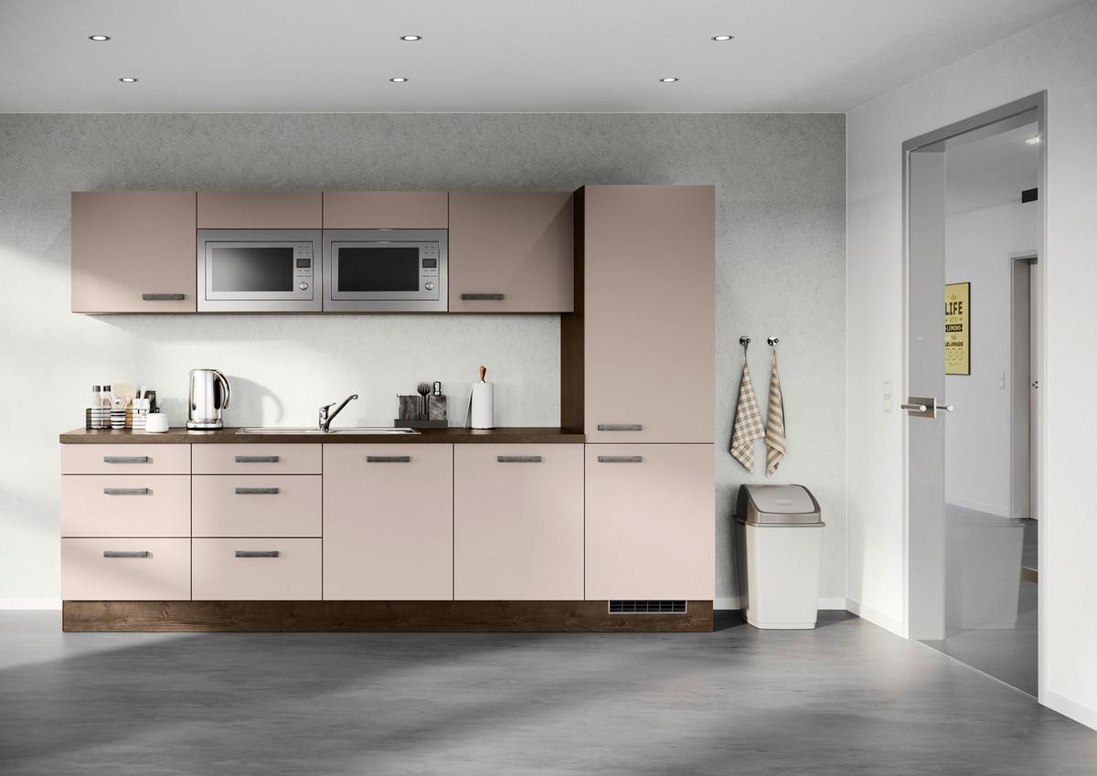 Küchenleerblock Ip1200 - Eiche dunkel/Cappuccino, Design, Holzwerkstoff (300cm) - Impuls