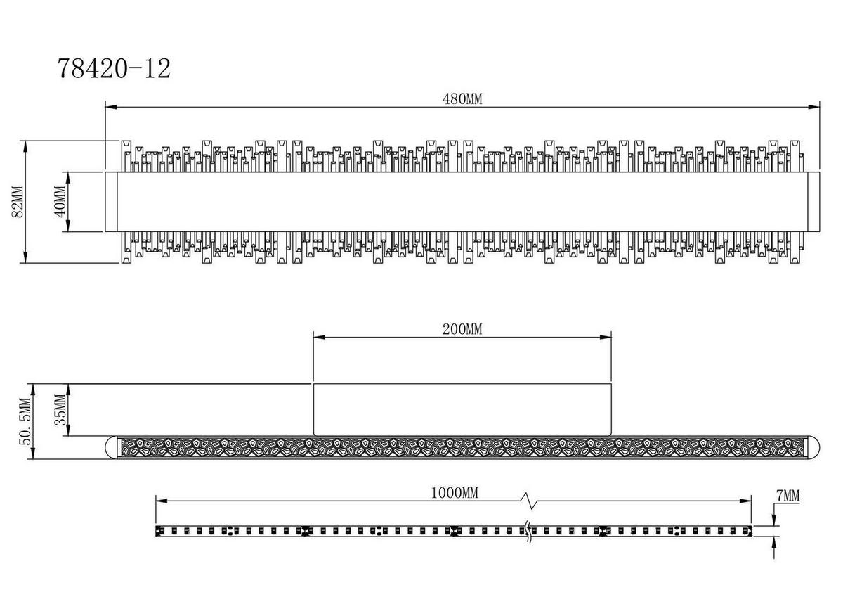 LED-Wandleuchte 4000k, 12w - Klar/Schwarz, Design, Kunststoff/Metall (48/8/4cm) - Globo