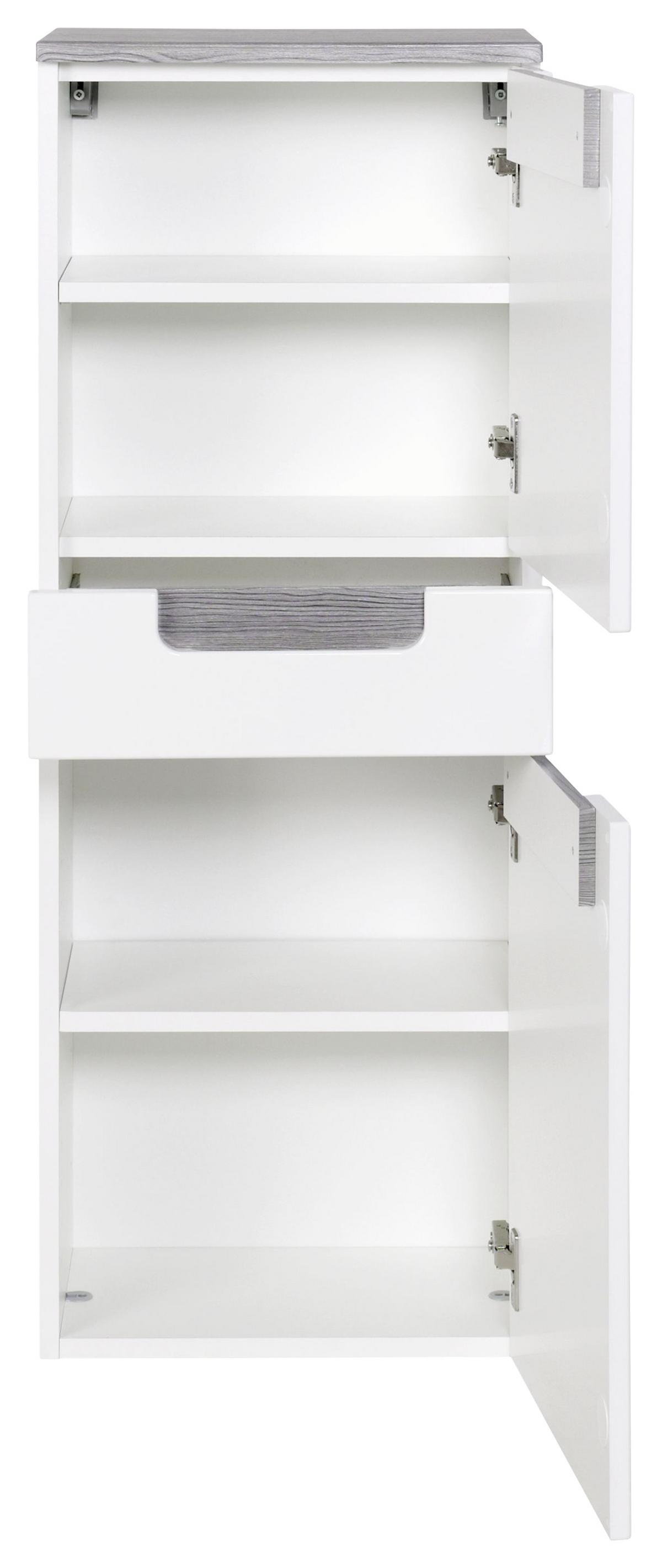 Midischrank mit Türdämpfer Siena 40cm Weiß/Anthrazit - Anthrazit/Weiß, MODERN, Holzwerkstoff (40/105/27cm) - Held