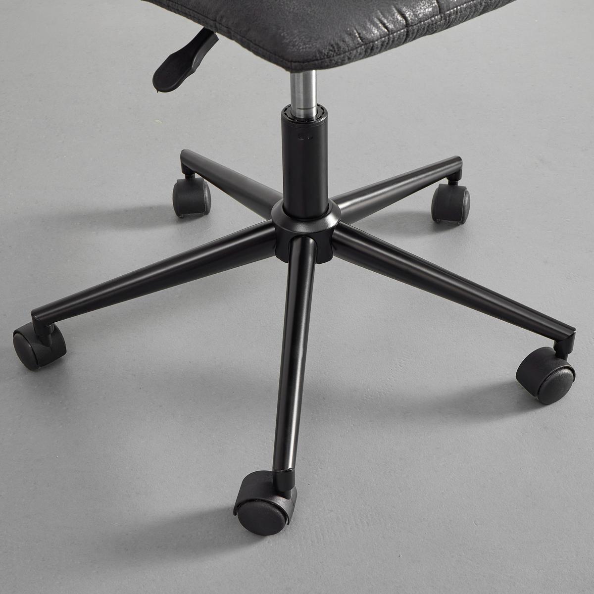 Otočná stolička CLELIE tmavosivá - čierna/tmavosivá, Modern, kov/drevo (45/79-89/57cm) - Bessagi Home