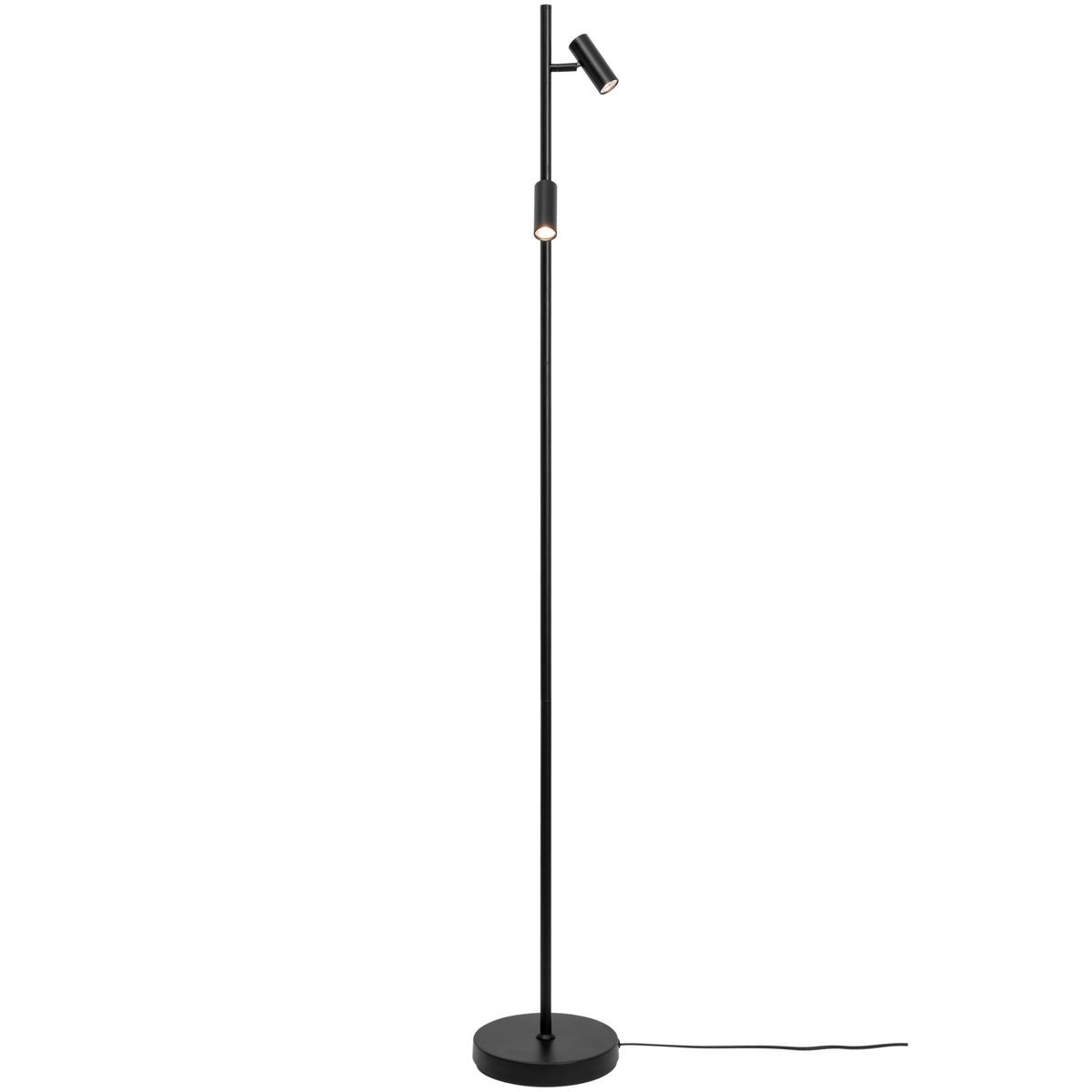 LED-Stehleuchte Omari Schwarz H: 141 cm - Schwarz, Design, Metall (141cm) - Nordlux