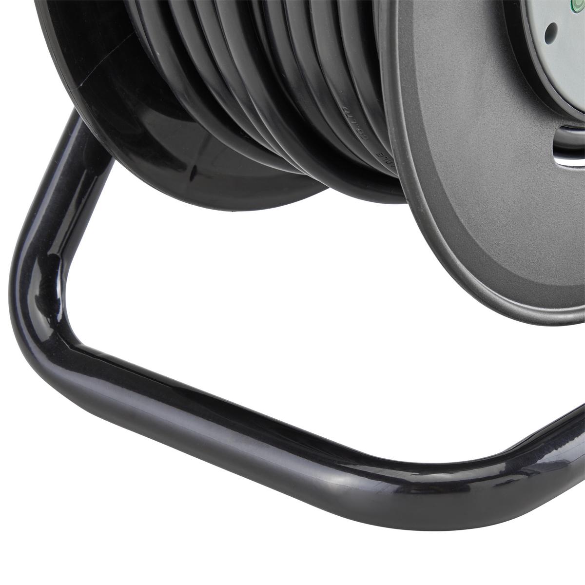 Kabeltrommel Albin 4 Steckdosen, 20 M Kabel - Schwarz/Grau, KONVENTIONELL, Kunststoff (23,5/18,8/32cm) - Homezone