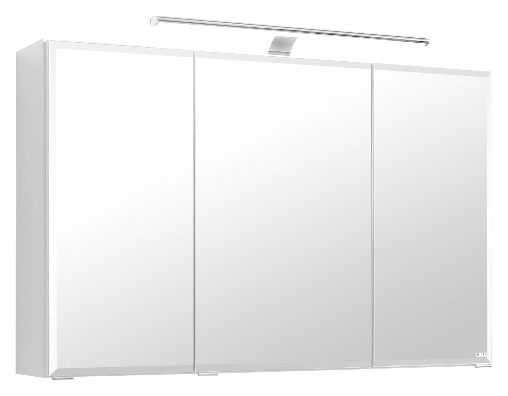 Spiegelschrank Belluno B:100 cm Weiß - Weiß, Basics, Glas/Holzwerkstoff (100/64/20cm)