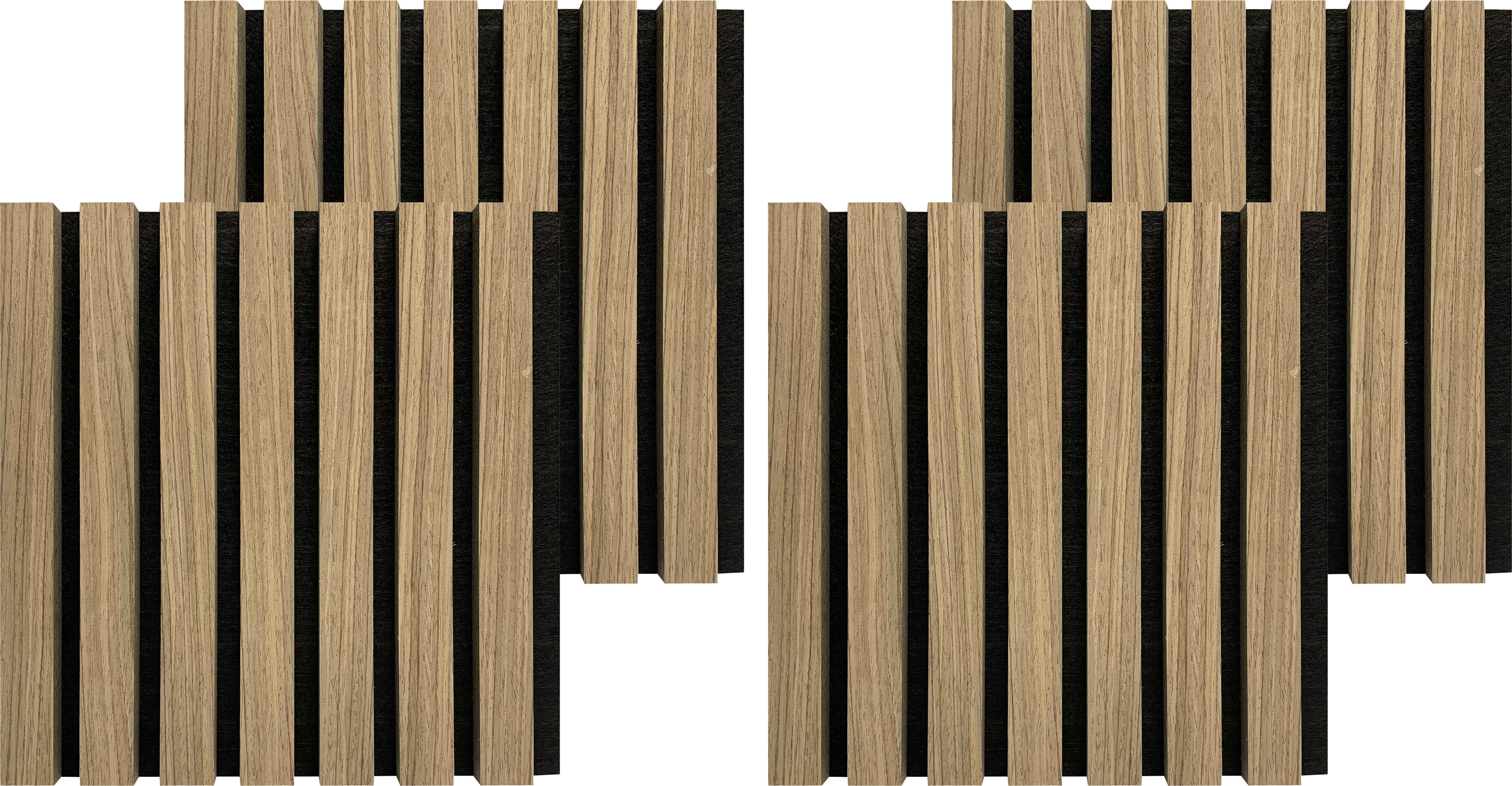 Akustikpaneel 4er Pkg. Lina - Walnussfarben, Trend, Holz/Kunststoff (52/52/2,1cm) - Luca Bessoni