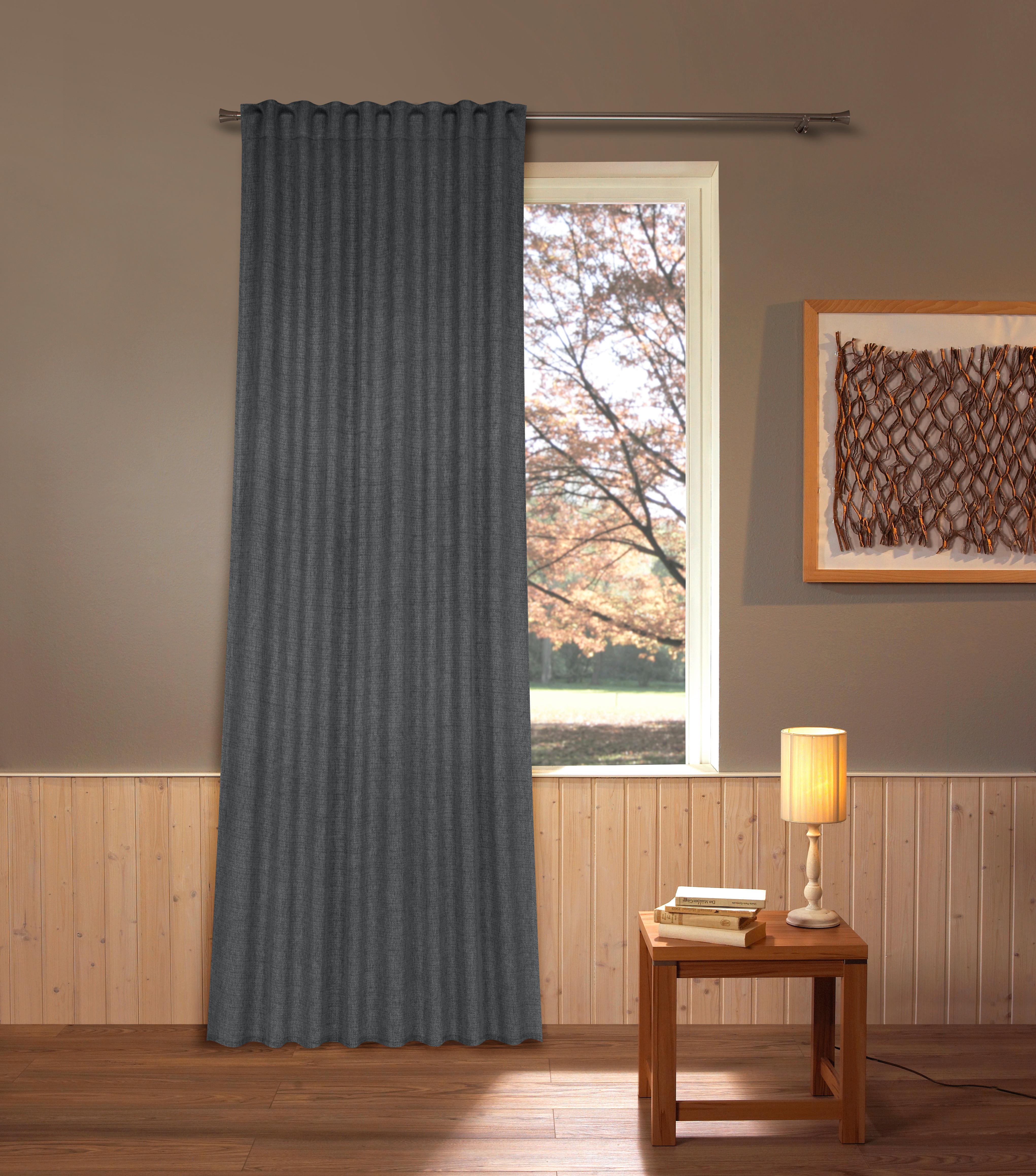 Verdunkelungsvorhang Anna - Anthrazit, ROMANTIK / LANDHAUS, Textil (135/245cm) - James Wood
