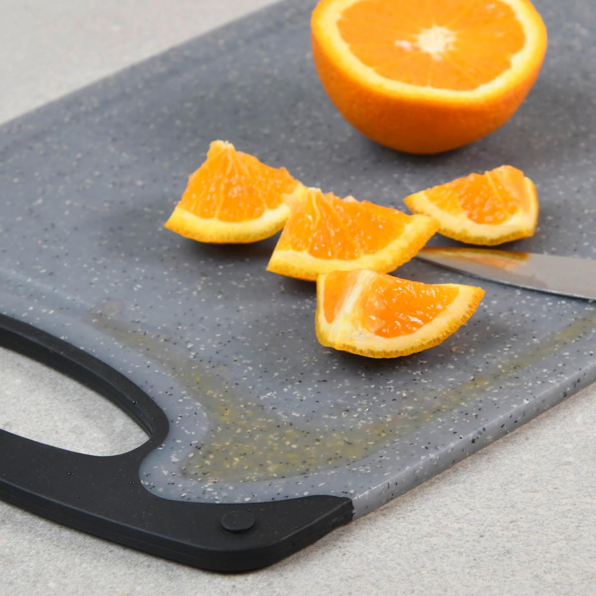 Schneidebrett-Set Grau 3-teilig - Grau, Basics, Kunststoff - Kesper