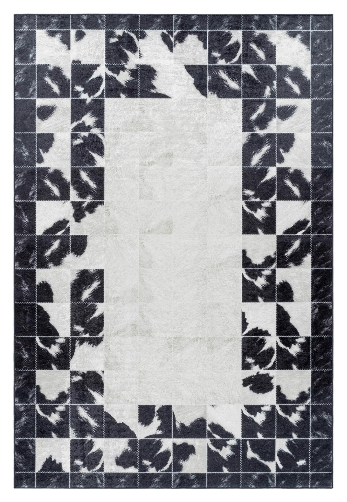 Flachwebteppich Fiesta - Creme/Schwarz, Design, Textil (160/230cm) - Novel