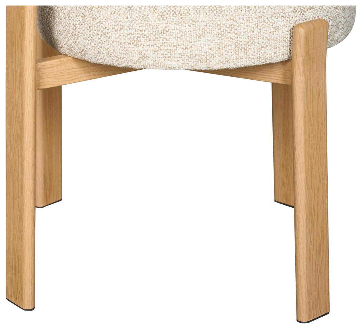 Stuhl Nantes Beige B: 55 cm - Eichefarben/Beige, MODERN, Textil/Metall (55/75/56,5cm) - Livetastic