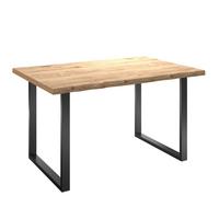 JEDÁLENSKÝ STÔL WOOD 160 - čierna/prírodná farba, Konventionell, kov/drevo (160/75/90cm) - James Wood