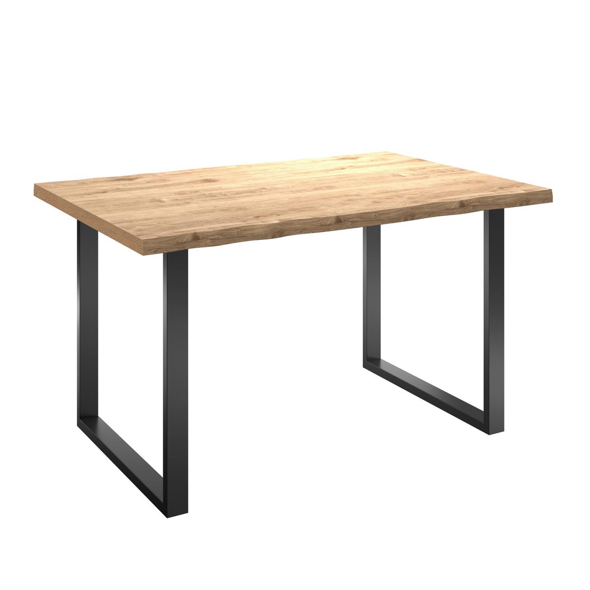 JEDÁLENSKÝ STÔL WOOD 160 - čierna/prírodná farba, Konventionell, kov/drevo (160/75/90cm) - James Wood