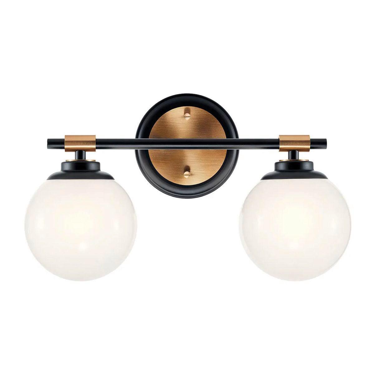 Fürdőszobai Falilámpa Kl-Benno2-Bk-Cpz - Pezsgő/fekete, Konventionell, üveg/fém (22,2/37,3/16.6cm) - Elstead Lighting