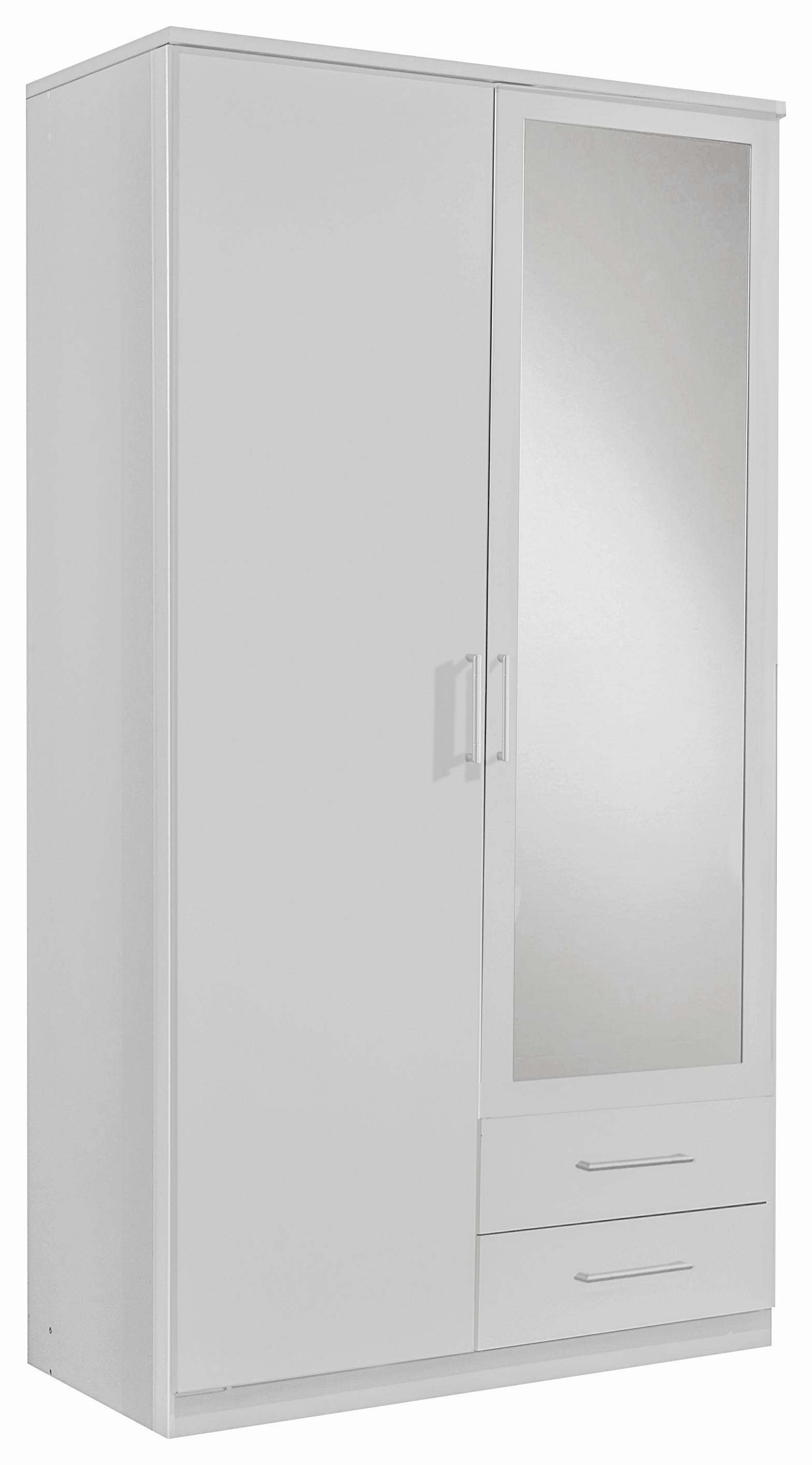 Šatní skříň OSAKA šířka 90cm - bílá/barvy hliníku, Konvenční, kompozitní dřevo/plast (90/199,5/58cm) - MID.YOU