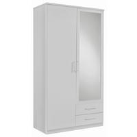 Šatní skříň OSAKA šířka 90cm - bílá/barvy hliníku, Konvenční, kompozitní dřevo/plast (90/199,5/58cm) - MID.YOU