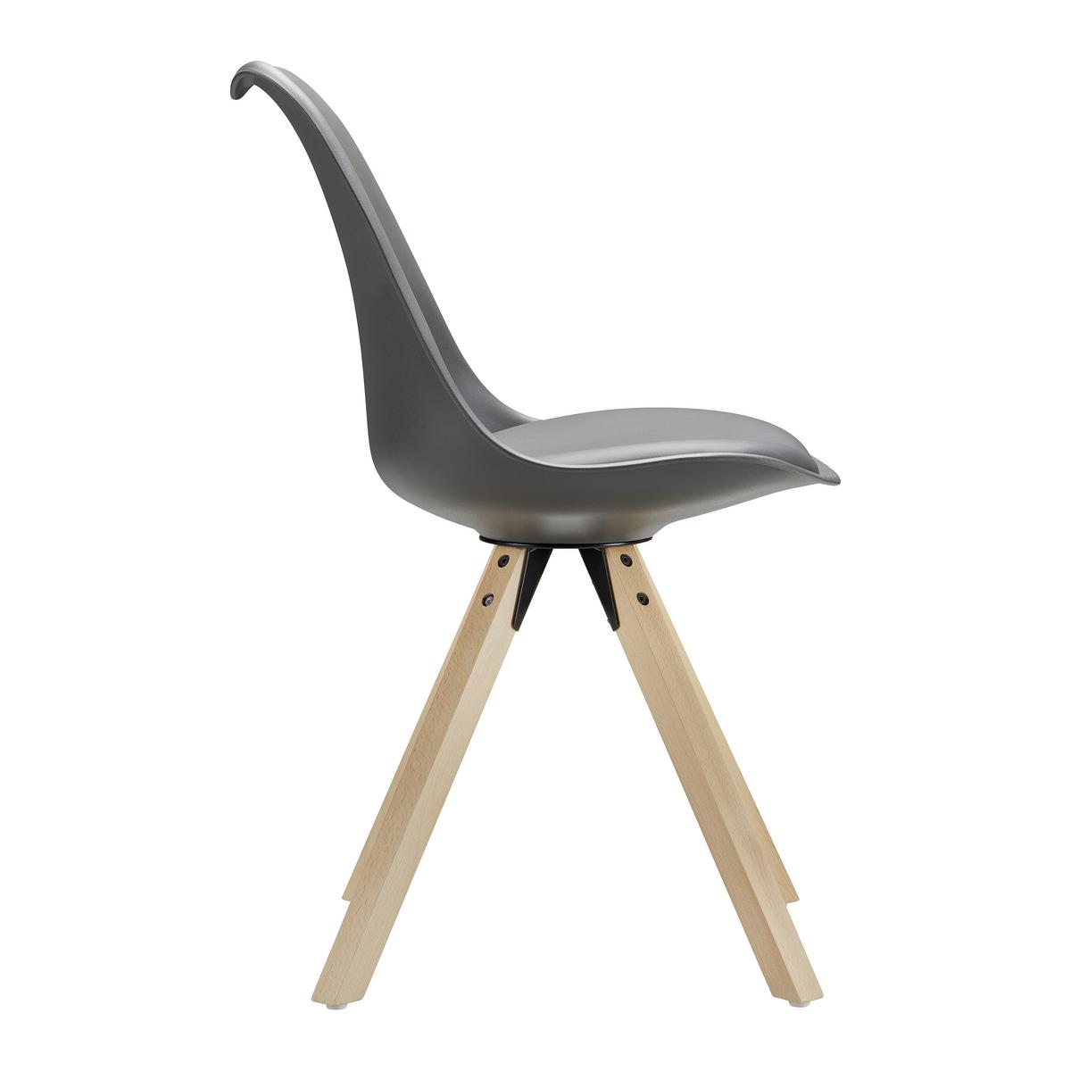 Jedálenská stolička RICKY šedá - farba buka/sivá, Modern, drevo/textil (48/85/57,4cm) - Bessagi Home