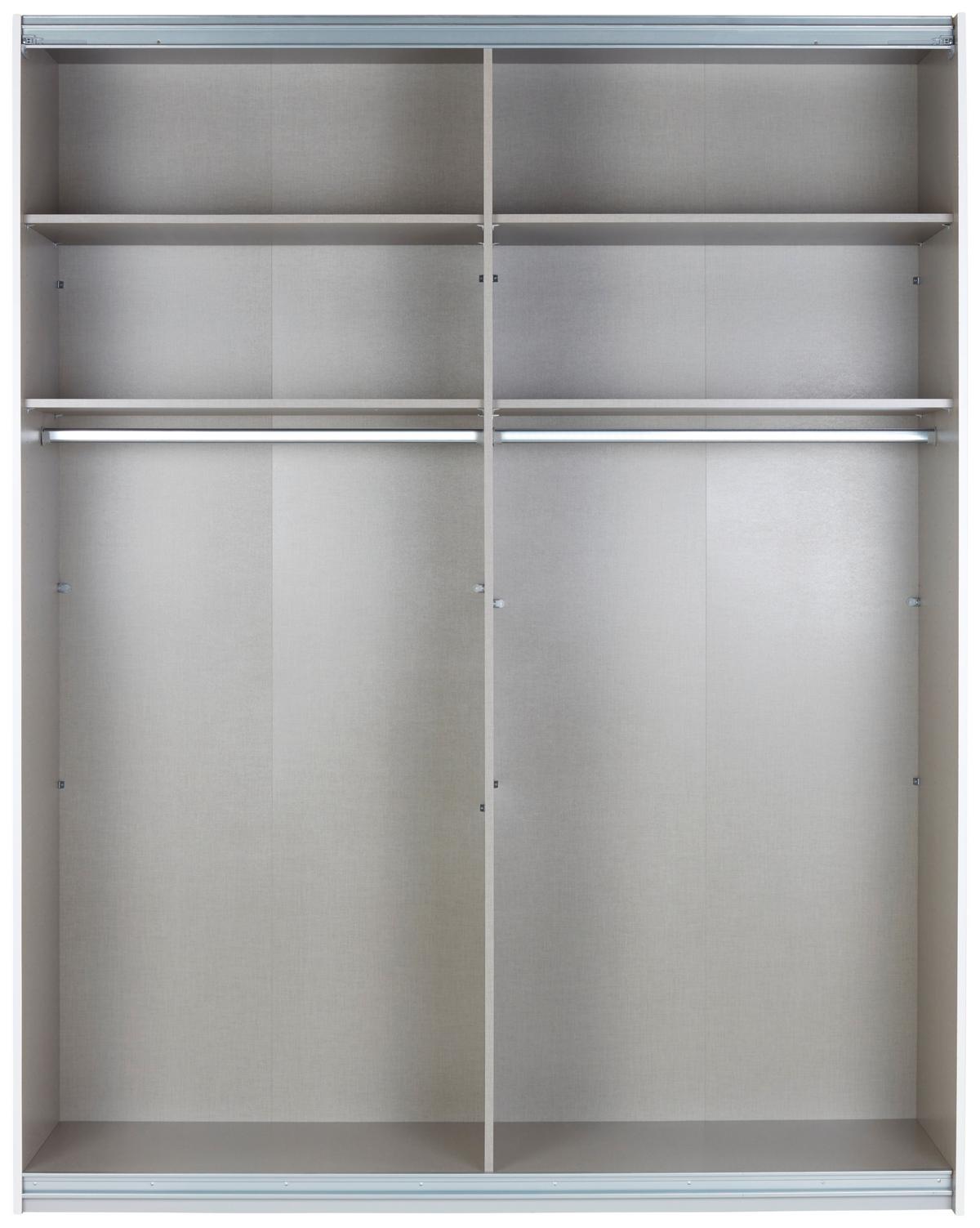 Schwebetürenschrank + Spiegel B: 181cm Feldkirch Weiß - Silberfarben/Weiß, MODERN, Holzwerkstoff (181/229/62cm) - Luca Bessoni