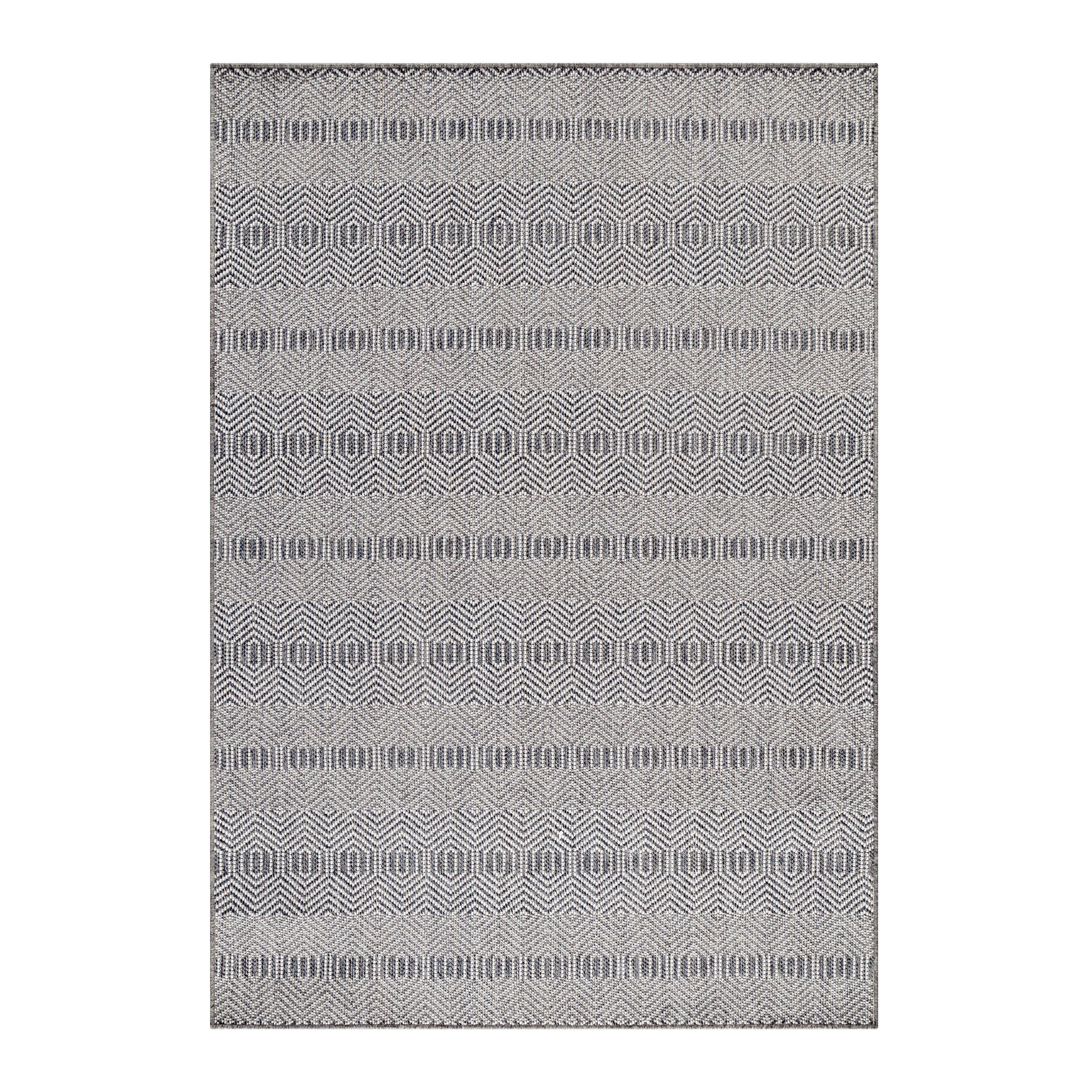 Flachwebeteppich Aruba - Grau, Design, Textil (80/150cm)